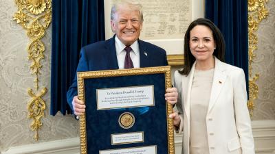 Trump recebe medalha do Nobel de María Corina Machado: ‘Pelo trabalho que realizei’