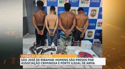 Policia Militar prende quatro suspeitos por porte ilegal de arma fogo, em São José de Ribamar