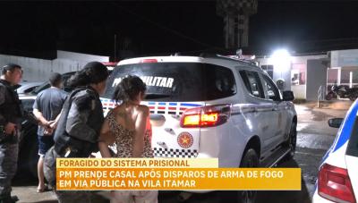 PM prende casal após disparos de arma de fogo em via pública na Vila Itamar 