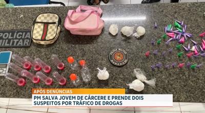 PM salva jovem de cárcere e prende dois suspeitos por tráfico de drogas