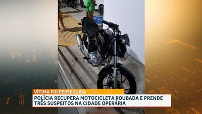 Polícia recupera motocicleta roubada e prende três suspeitos na Cidade Olímpica