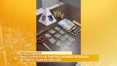 Polícia Militar prende três suspeitos por tráfico de drogas no Coroadinho