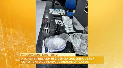 Mulher é presa em residência usada como ponto de venda de drogas, em Caxias