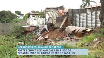 Chuva destrói muro e deixa residência em risco em São Luís