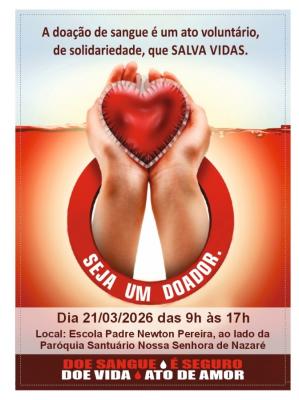 Parceria realiza campanha de doação de sangue no dia 21 de março no Cohatrac