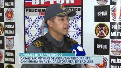 Polícia Militar conduz suspeitos de roubo de celular na Av. Litorânea