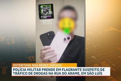 Polícia Militar prende em flagrante suspeito de tráfico de drogas na Rua do Arame, em São Luís