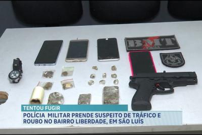 PM conduz suspeito de tráfico e roubos no bairro Liberdade