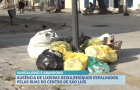 Falta de estrutura nas lixeiras deixa resíduos espalhados pelas ruas do Centro