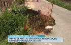 Trecho de asfalto cede na Rua Projetada, em São Luís; local está sendo monitorado