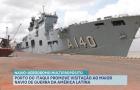 Porto de Itaqui abriu visitação ao maior navio de guerra da América Latina, em São Luís