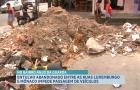 Entulho abandonado entre as ruas Luxemburgo e Mônaco impede passagem de veículos