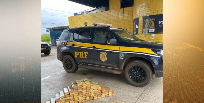 PRF apreende mais de 90 tabletes de maconha escondido em porta-malas de carro